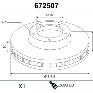 Tarcza hamulcowa VALEO 672507 Ograniczona ilość