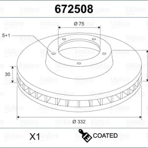 Tarcza hamulcowa VALEO 672508 Ostatnie sztuki